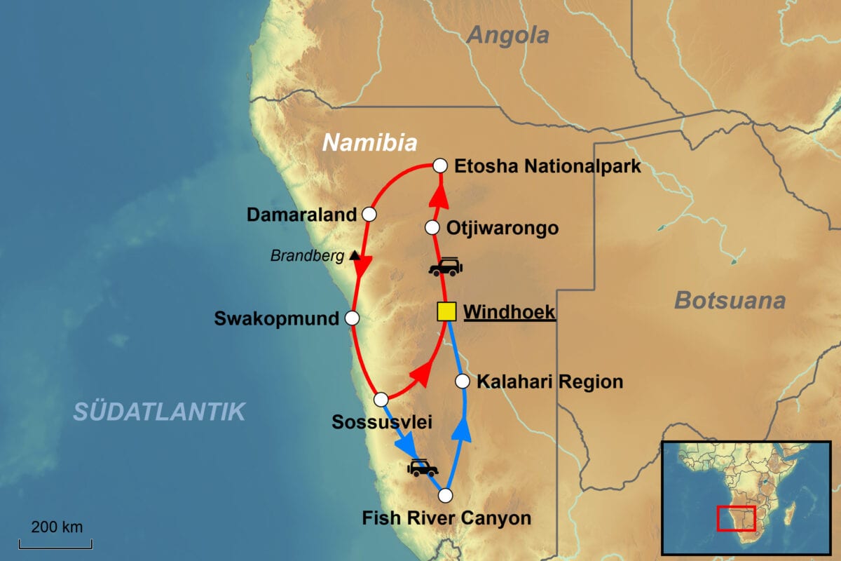 Namibia Mietwagenrundreise Wüsten & Nationalparks - Jet Reisen